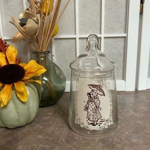 Vintage Holly Hobbie Glass Jar